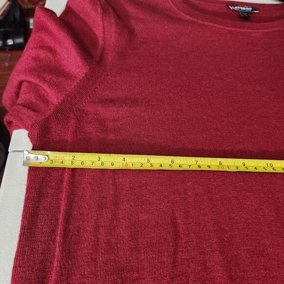 Express Sweater Mens XL Red Merino Wool Blend Crewneck - Picture 13 of 16